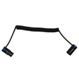 Milestock Coiled Low-Profile 3-Pin XLR Female to XLR Male Adjustable-Angle Cable for Sound Devices 302, 552, 633, 688, 788T Mixer, Zaxcom, Zoom F8 Recorder and More, 20-Inches, Blue