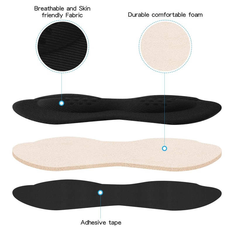 Adhesive Heel Cushion Inserts, Reusable Back of Heel Grips Pads