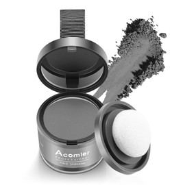 Acomler Root Touch Up Powder - Dark Brown (Gray) for Thinning Hair, Grey Coverage, Hairline Shadow, Eyebrows, Beard Line, and Bald Spots