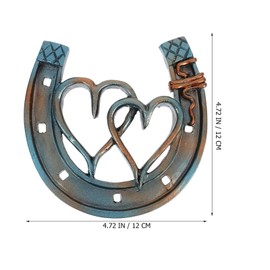 Kichvoe Cast Iron Horseshoe Wall Decor Heart Horseshoe Metal Wall Art Decor Western Rustic Style Horse Shoes Hanging Ornament For Farmhouse Indoor Outdoor Blue