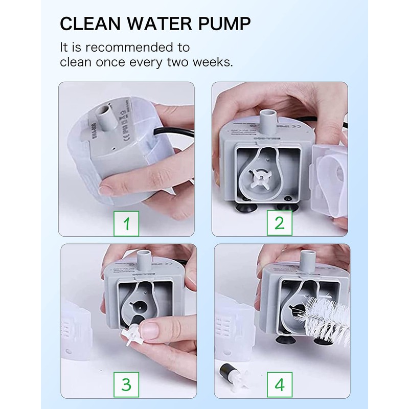 Cat Water Fountain Pump, GIOTOHUN Cat Fountain Replacement Pump, Ultra-Quiet