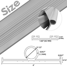 Garage Door Seals Bottom Rubber with Pre-drilled Aluminum Track Retainer Base Kit,Heavy-Duty U Shape + O Ring Combination Weather Stripping Sesl Kit for Garage Door (Grey, 10Ft)