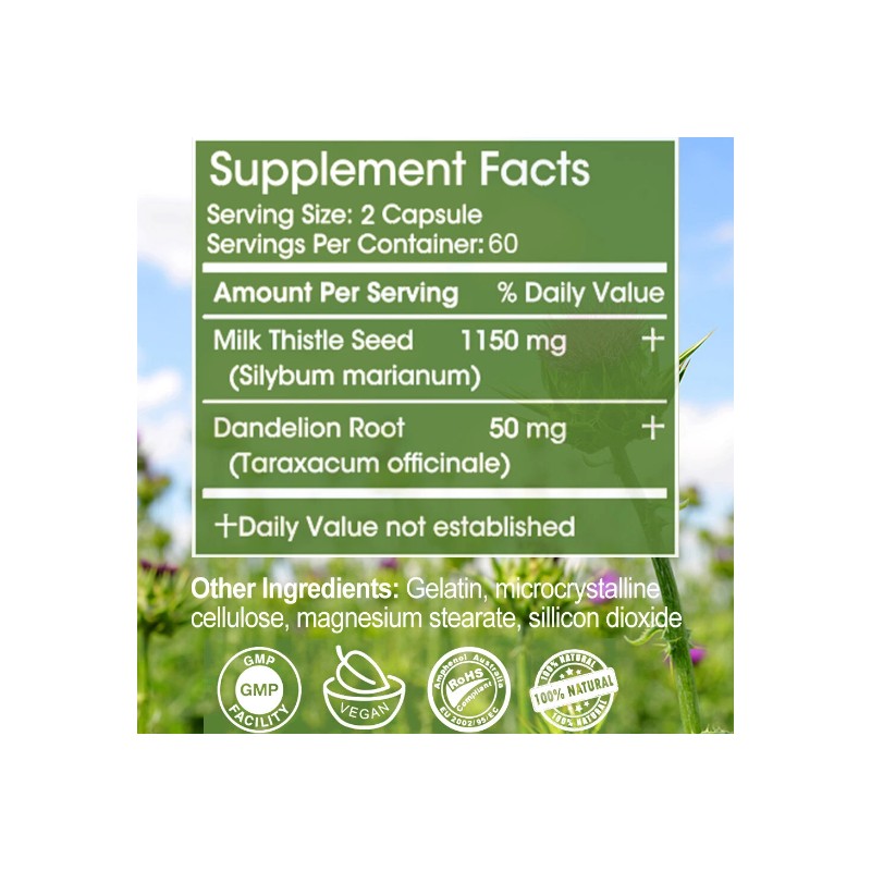 28In1 120 Capsules Milk Thistle Liver Detox & Cleanse Liver