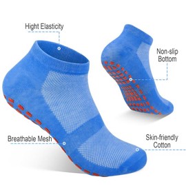 SHENGRUI 4 Pairs Pilates Yoga Grip Socks Non Slip Pilates Trainer Socks Trampoline Barre Ankle Socks Womens Mens Grip Socks for Yoga Ballet Pilates Home Dance