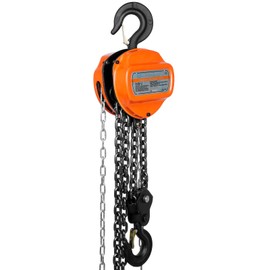 Happybuy Manual Chain Hoist, 4400 lbs / 2 Ton Capacity, 10 FT Come Along, Double-Pawl Brake, G80 Galvanized Carbon Steel,Auto Chain Leading & 360° Rotation Hook for Garage, Factory, Dock Use
