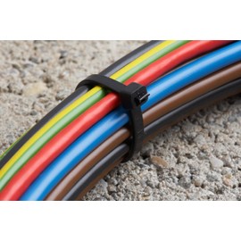 Meister 7452210 Cable Ties - Practical Set - 50 Pieces - Black - 200 x 4.8 mm - Sturdy Nylon - UV-Resistant - Durable and Robust/Cable Tie Set for Bundles/Cable Connector / 7452210