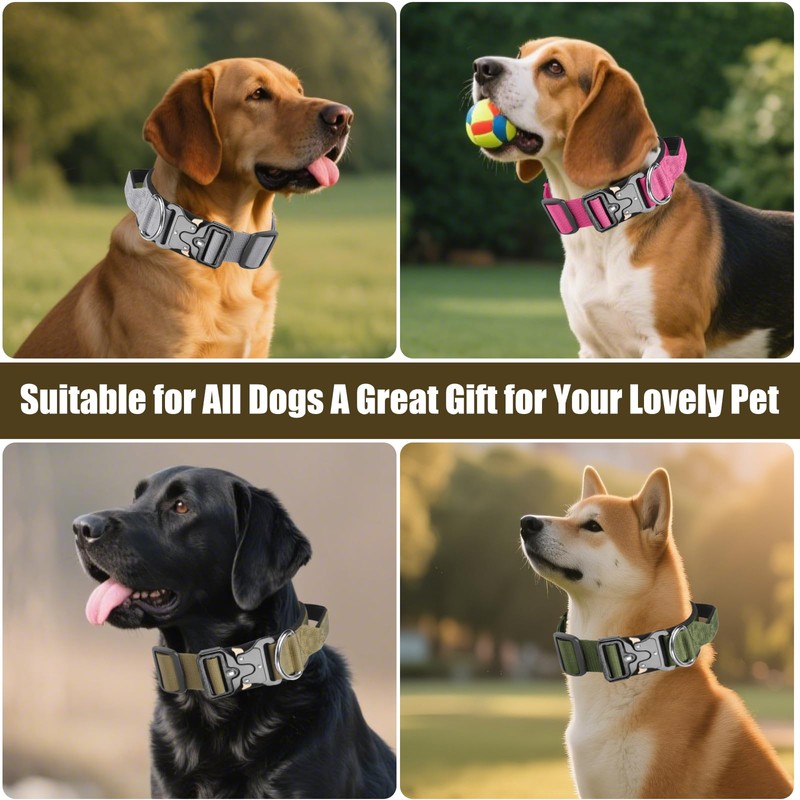 AKOFIC Tactical Dog Collar, Heavy Duty Wide Dog Collar with