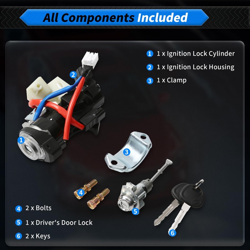 JKIANTECH 81905-F2230 Ignition Lock Cylinder Housing, Compatible with Hyundai Elantra