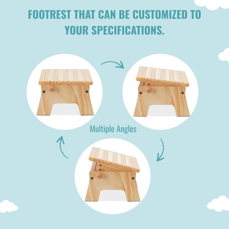 Dream On Me Ease-Up Adjustable Nursing Footrest in Natural –