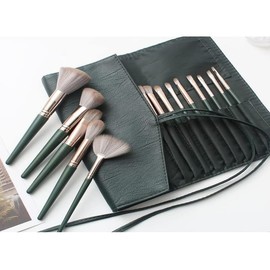 Makeup Brushes Premium Synthetic Foundation Powder Concealers Eye Shadows Green Makeup Brush Sets(14 Pcs)