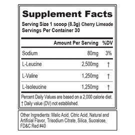 Evlution EVL BCAAs Amino Acids Powder - BCAA Powder Post Workout Recovery Drink and Stim Free Pre Workout Energy - 5g Branched Chain Amino Acids Supplement for Men - Cherry Limeade