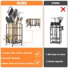 TORACK Garden Tool Organizer Stand with Wheels, Rakes Shovels Yard