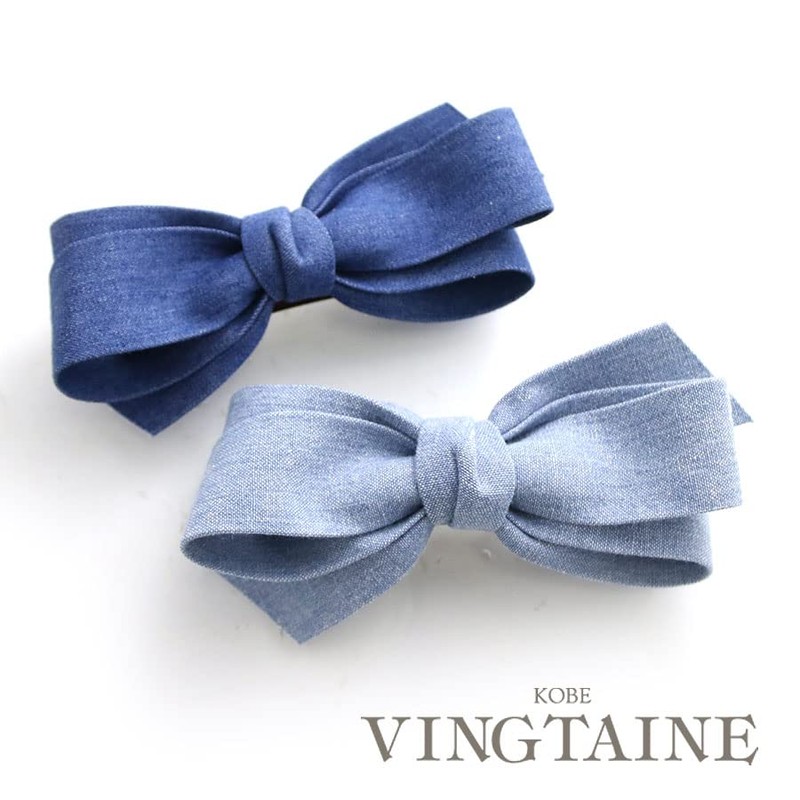 Vingtaine H7554-BL- Dungaree Dungaree Denim Hair Clip, Hair Accessories, Stylish