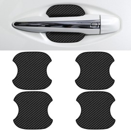 Car Door Handle Protector, 4Pcs TPU Carbon Fiber Anti-Scratches Protectors, Universal Car Door Handle Cup Paint Guard Protective Films, Self-Adhesive & Non-Marking, Car Accessories (Medium)