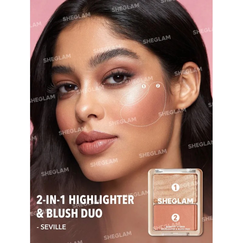 Sheglam Glam 101 Dúo Híbrido Iluminador Rubor - Seville