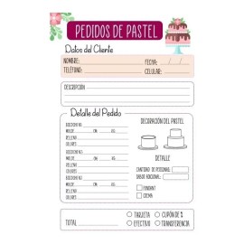 Agenda De Pedidos Repostera Pastelera