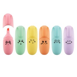 enlegend 6 Piece Mini Highlighter Pen Kawaii Stuff Back to School Supplies Pastel Color Chisel Tip Cute Design Gift Highlighter Marker