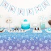 3 Pack Winter Snowflake Plastic Tablecloth Decorations, Blue and Purple