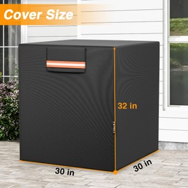 EVRBUL 30" L × 30" W × 32" H Square Air Conditioner Cover, Heavy Duty 420D Outdoor Waterproof AC Cover for Outside AC Units