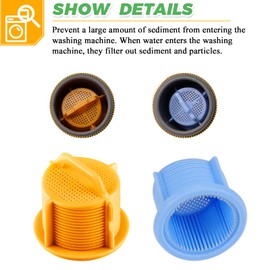 4Pack AGM73269501 Washing Machine Water Filter Screen for LG Kenmore Whirlpool Washer Hose Inline Filter - Replaces 1810261 AP5202486 PS3618281 EAP3618281-4pcs Washer Water Inlet Valve Filter Screens