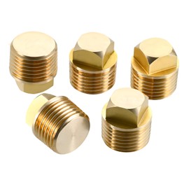Boat Plugs 1/2" NPT Solid Brass Boat Garboard Drain Plug, Replacement for Bayliner Four Winns Glastron Larson Sea Ray Starcraft and Most Boat (Pack of 5)