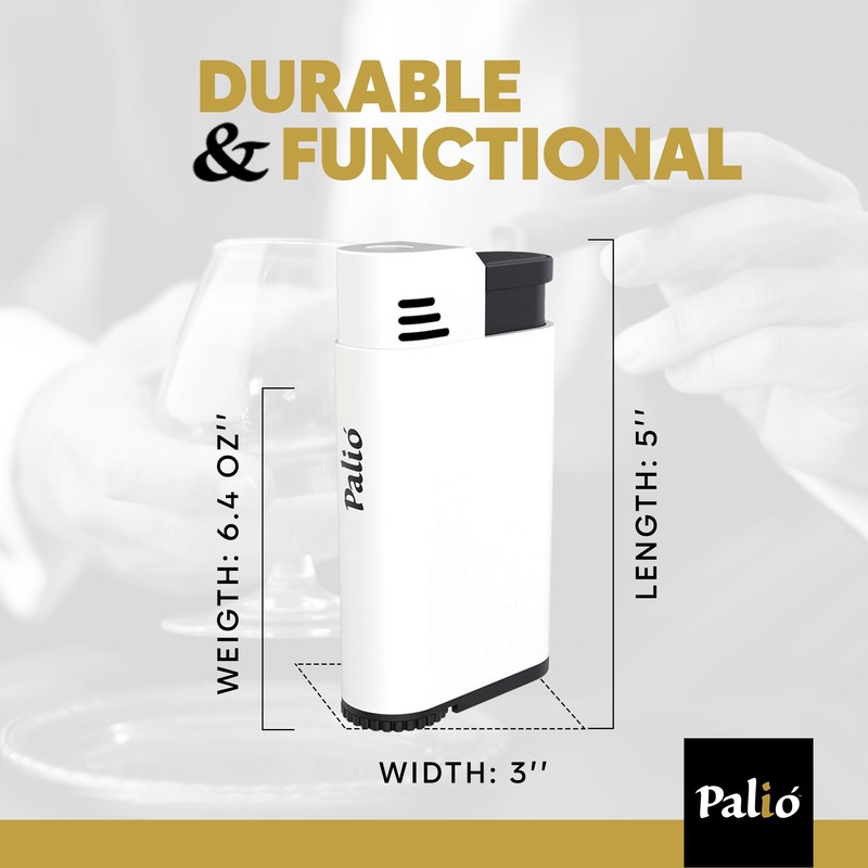 Palió Torcia Single Jet Flame Refillable Butane Torch Lighter, White