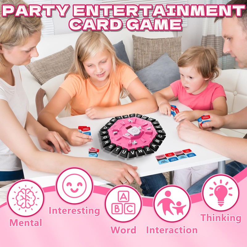 Resflycheng Word Game Family Board Game with Digital Display Timer,