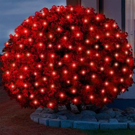 Meteds 6Ftx4Ft LED Christmas Net Lights Green Wire,Connectable UL Certified Waterptoof Net Lights for Bushes Trees Shurb Garden Outdoor Christmas Decorations