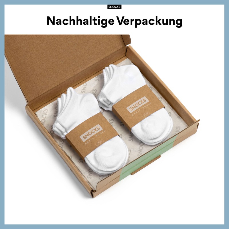 Snocks Unisex Trainer Socks Ankle Kids, 3 x white +