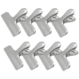 8 Pack Metal Chip Clips, 3 Inch Wide Stainless Steel Heavy Duty Food Bag Clips, Silver