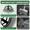 Adjustable Leaf Rake 30-65 Inch – 30 Tines Garden Rakes