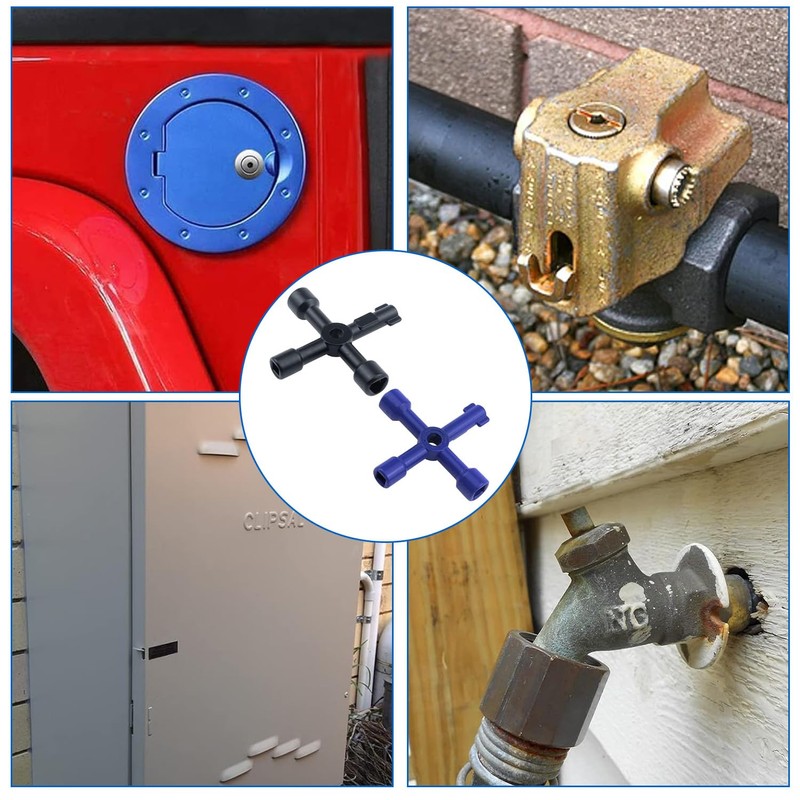 2 Pack Universal Cross Triangle Key, 4-Way Multi-Functional Utilities Key,