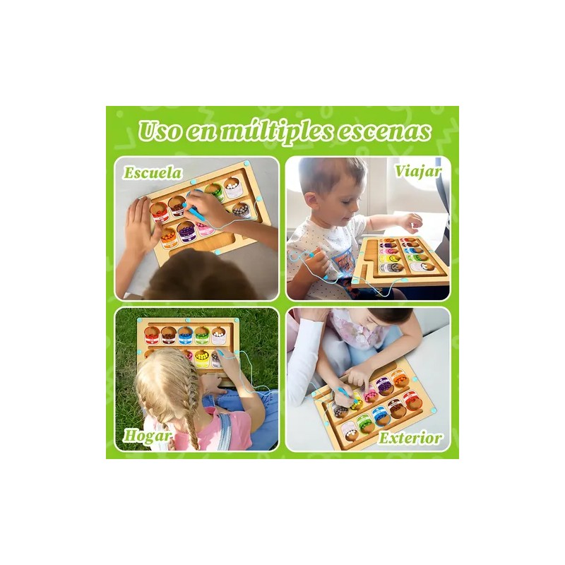 Heibago Laberinto Magnético de Madera Montessori para Niños 3 Años