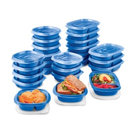 Rubbermaid 50 recipientes de almacenamiento de alimentos con tapas para almuerzo, preparación de comidas y sobras., apto para lavaplatos, juego de 25 