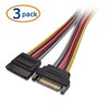 Cable Matters 3-Pack 15 Pin SATA Power Extension Cable 8