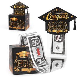 Money Gifts Packaging Graduation, DIY Surprise Box for Money Gifts, Gift for Graduation 2025, Black Gold Graduation Gift for Graduates