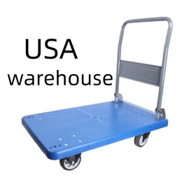 Hand Truck Upgraded Foldable Push Cart Dolly 660 Lbs Capacity Moving Platform Hand Truck Push Handle Flat Bed WagonType: Shopping Carts, Load Capacity: 660lbs