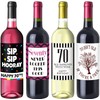 Chic 70th Birthday Wine Label Pack - Birthday Party Supplies,