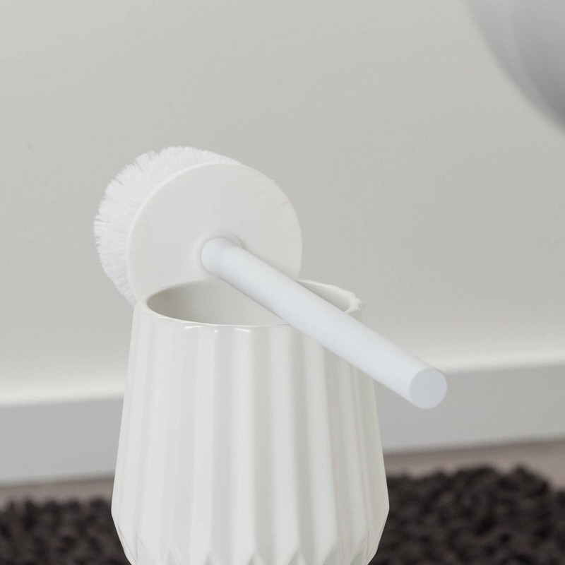Sealskin Arte Toilet Brush and Holder, Ceramic, White, 11.8 x