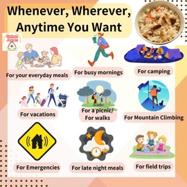 GOHAN JAPAN Matsutake Mushrooms Alpha Rice (100% Japan-based) for Camping Mountain Climbing Emergencies 100g/3.5oz (A filling 260g/9.2oz meal) per 1-pack by Onisi Foods (1-pack, 100, Gram)