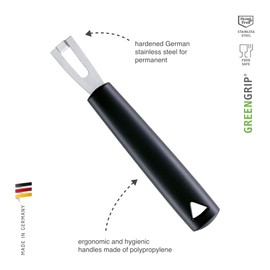 triangle Channel Knife - Rectangular Stainless Steel Blade - Fruit & Vegetable Carving Tool for Garnishing - GreenGrip Handle - Dishwasher Safe - Made in Germany