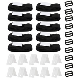 Poweka Solar Cover Fixing Kit for Swimming Pool Universal Swimming Pool Includes 10 Straps, Solar Cover, 10 Plates and 10 Buckles