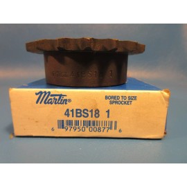 Martin 41BS18 1 Finished Bore Sprocket; 41 Chain Number; 1 Strand; 18 Teeth