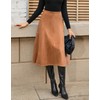 Kate Kasin Women's Suede Midi Skirt 2024 Fall Winter High