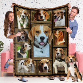 Beagle Blanket for Dog Lover, Fleece Throw Blanket for Couch Super Soft Cozy Bed Blanket Lightweight Plush Fuzzy Blankets and Throws for Sofa, 60 x 80 Inch, Twin Size
