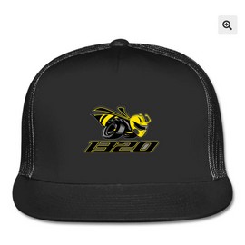 Flexfit Dodge Scat Pack 1320 Angry Bee Logo Printed on Black Hat Snapback Trucker Cap