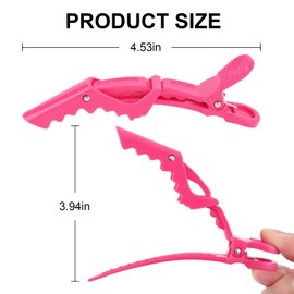 YISSION 12Pcs Hot Pink Alligator Hair Clips for Styling Sectioning Makeup Large Duck Billed Hair Clips No Crease Hair Clip Alligator Clips for Thin Thick Hair Hair Styling Accessories for Women Girls