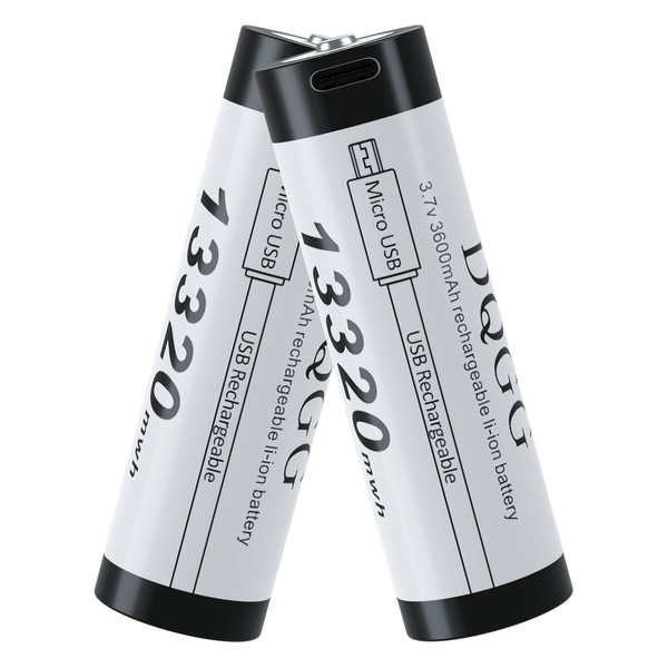 18650 Rechargeable Battery USB C 3600mAh(13320mWh) Button Top 2 Pack