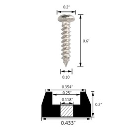 Alamic Cutting Board Feet Small Round Rubber Feet with Washer and Stainless Steel Screws 0.2" H x 0.43" W - 50 Pack