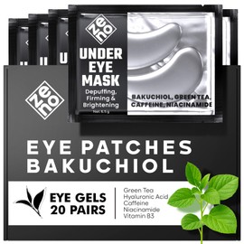 Bakuchiol Under Eye Gel Patches for Men Skincare, Under Eye Patches for Dark Circles and Puffiness, Anti Aging Hydrogel Pads with Bakuchiol, Caffeine, Niacinamide & Hyaluronic Acid, Skin care for Men